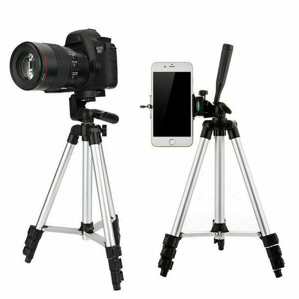 Professional Camera Tripod Stand Holder Mount for iPhone Samsung with Carrying Bag